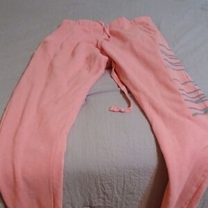 PINK Victoria's Secret Coral Pink Logo Sweatpants Boyfried Cut In Back
